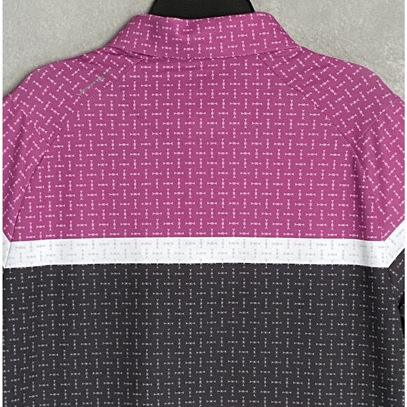 Callaway Men's Small Swing Tech Polo Shirt Sleeve UPF 50 Purple Orchid NEW - Picture 7 of 16